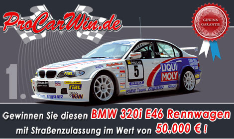 Gewinnen Einen echten Rennwagen aus der ADAC Procar Rennserie mit Strassenzulassung im Wert von 50.0
