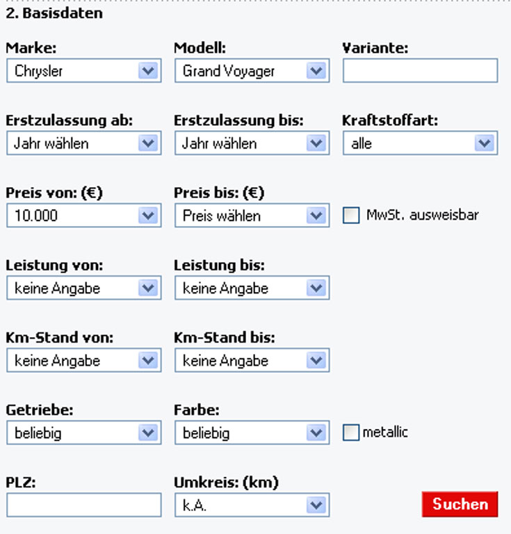 auto.de-Suchformular