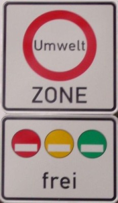 Schild/Bürger-Streiche in der Umweltzone von Hannover