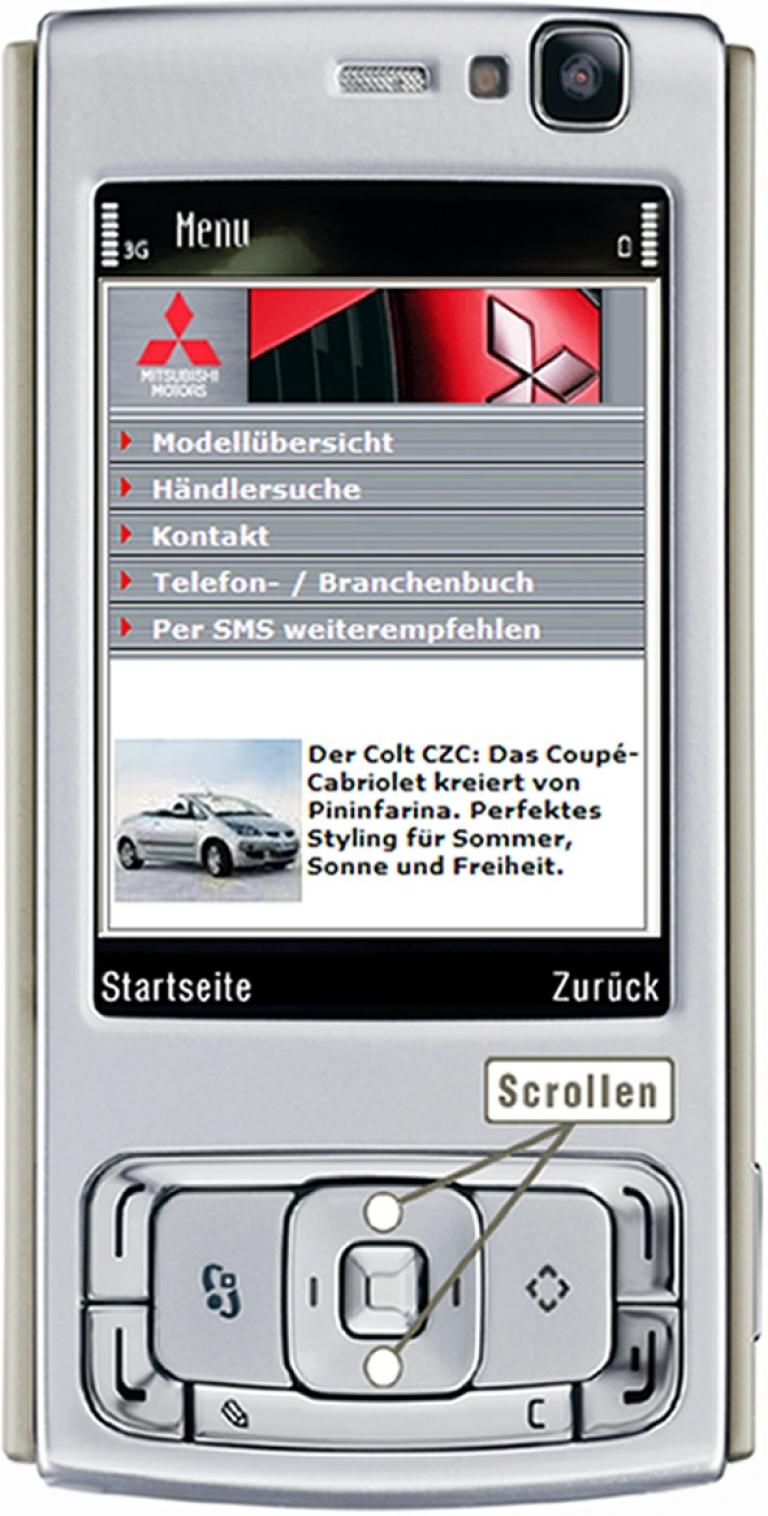 Neue Mitsubishi-Seite mobil abrufbar