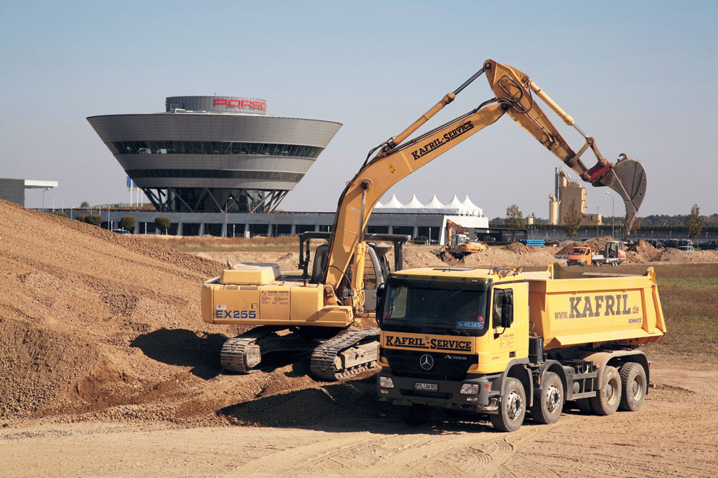 Bauarbeiten für die Panamera-Montagehalle