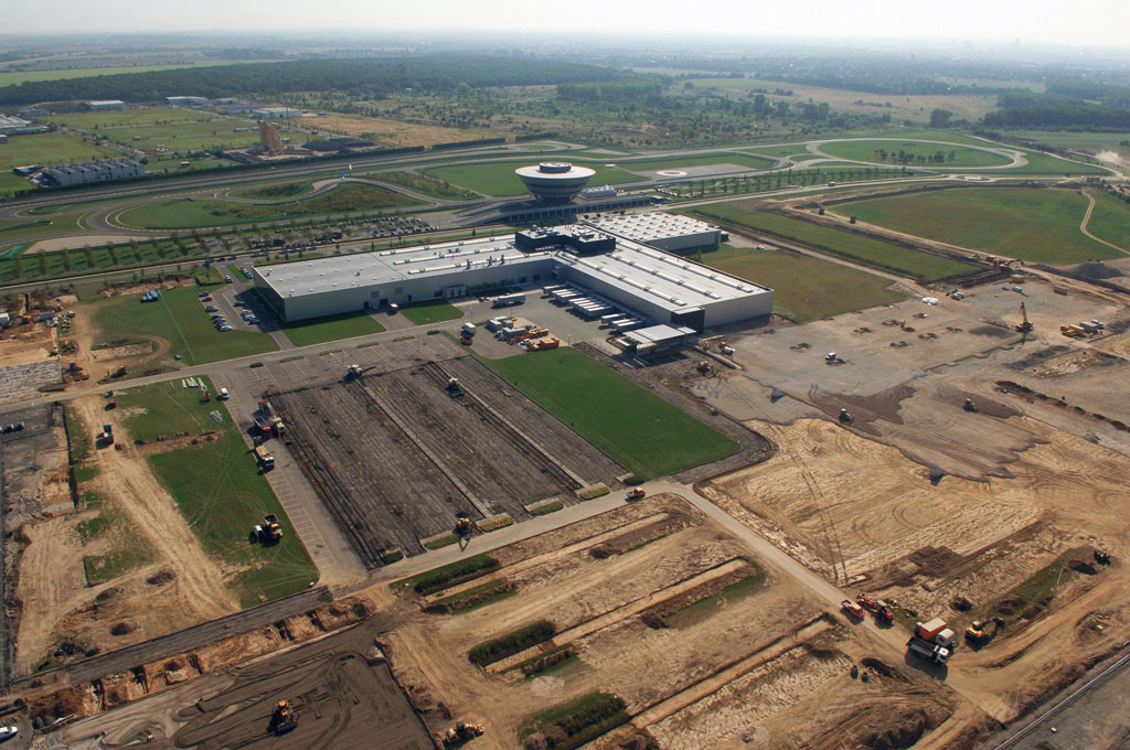 Bauarbeiten für die Panamera-Montagehalle