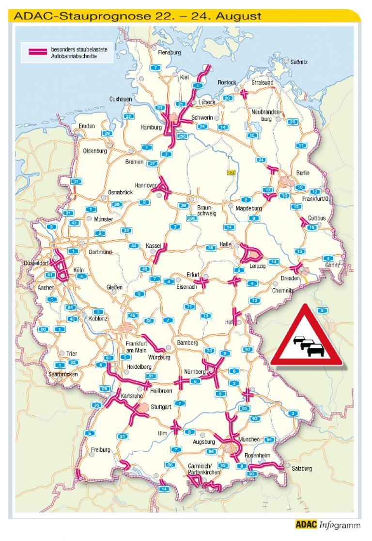 Die ADAC-Stauprognose für das Wochenende