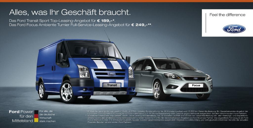 Gewerbewochen bei Ford mit speziellen Angeboten