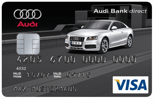 VISA Card mit Audi-Motiven