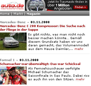 Immer und überall - www.auto.de wird mobil!