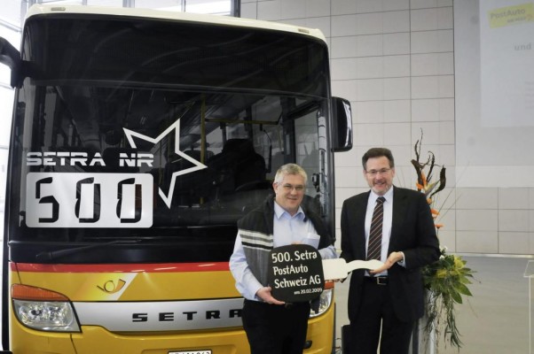 Schweizer Post AG erhält 500. Setra-Bus 