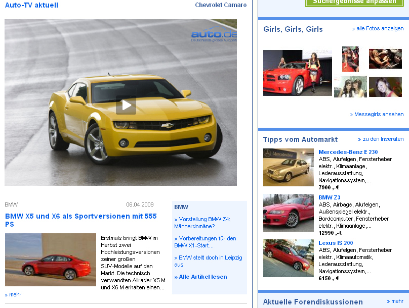 Auto.de knackt die Millionengrenze: 1.174.000 User besuchten im Monat März www.auto.de