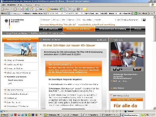 Kfz-Steuerrechner ist im Netz