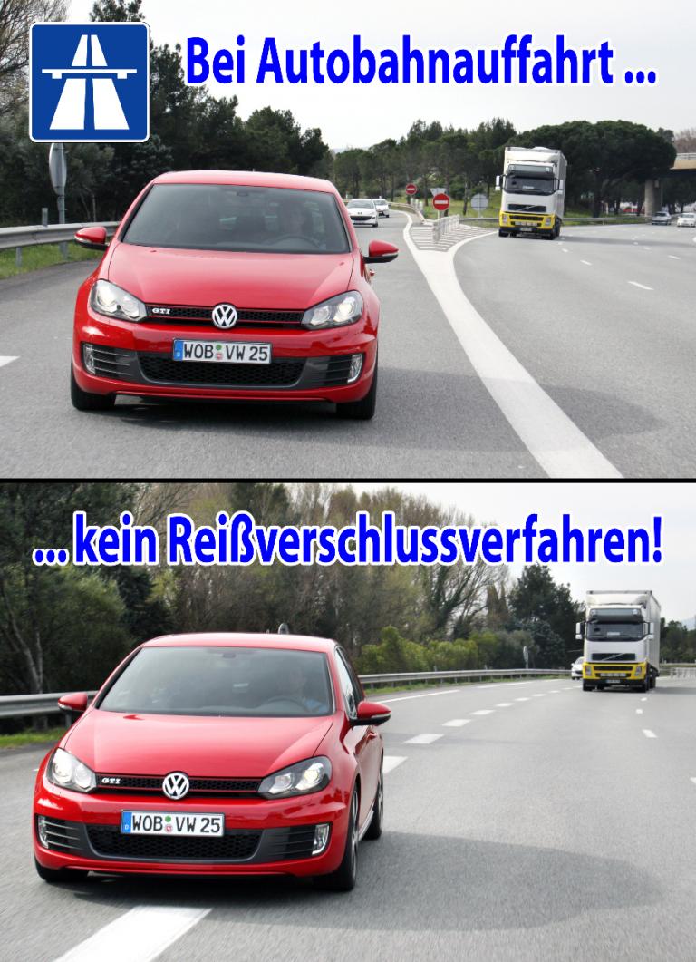 Reißverschlussprinzip gilt nicht für Autobahn-Auffahrten