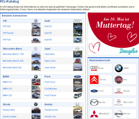 Für jeden das richtige Auto: KFZ-Katalog bietet Markenüberblick und Raum für Kundenmeinungen