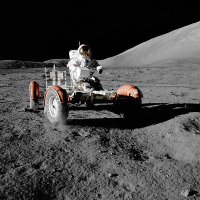 Autos auf dem Mond - 40 Jahre Mondlandung Automobilen Eindruck hinterlassen.