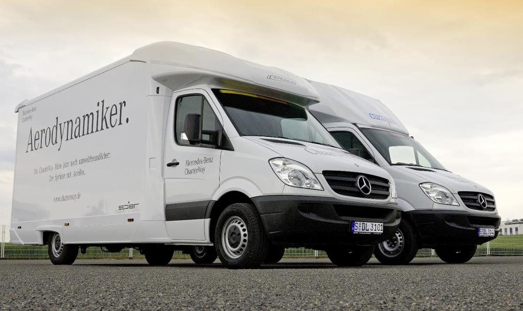 Mercedes-Benz Sprinter mit Aerobox spart Kraftstoff