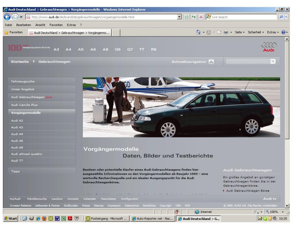 Audi startet Online-Serviceportal für Vorgängermodelle