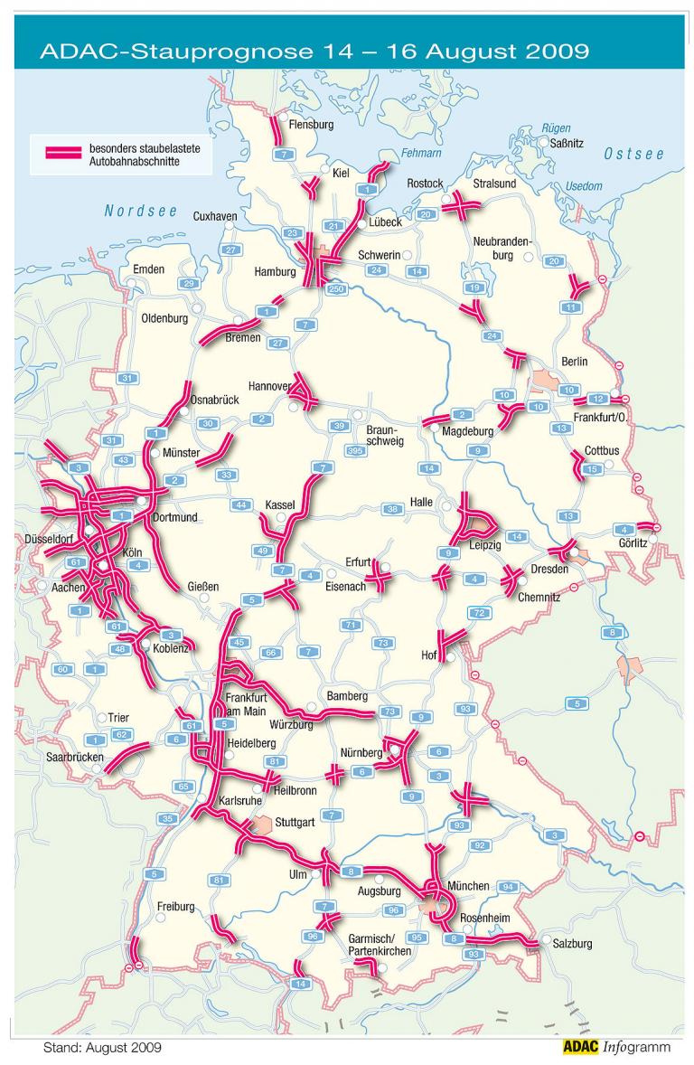 Es bleibt am Wochenende eng auf den Straßen