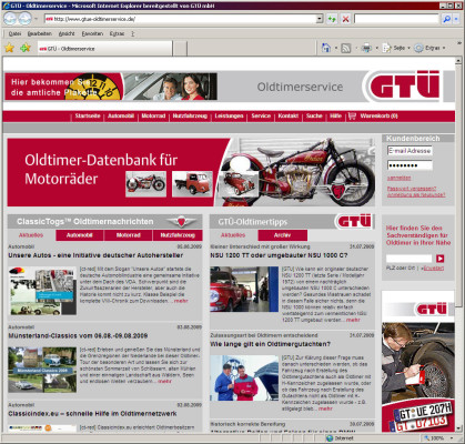 GTÜ mit mehr Oldtimer-Infos im Internet 