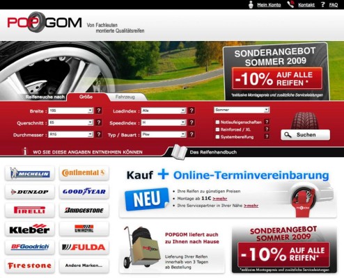 Online-Reifenportal Popgom jetzt auch in Deutschland