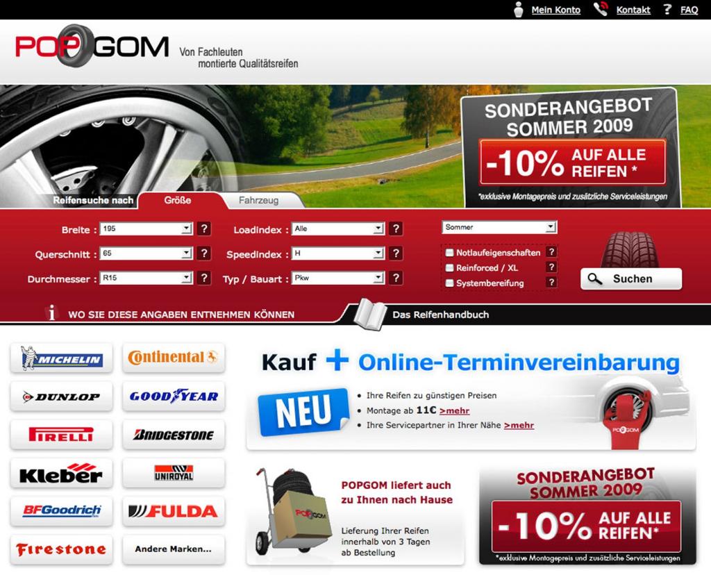 Online-Reifenportal Popgom jetzt auch in Deutschland