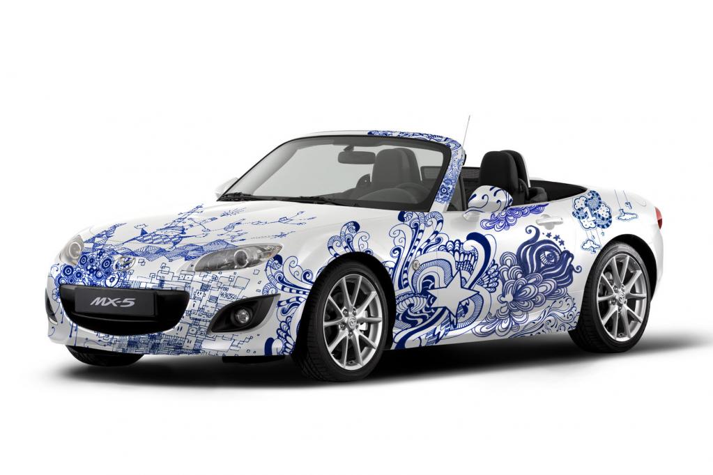 Mazda hat drei Fahrzeuge in ''Doodle''-Optik verlost 