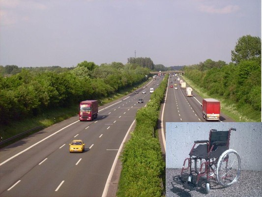 Irrfahrt – mit dem Rollstuhl auf der Autobahn