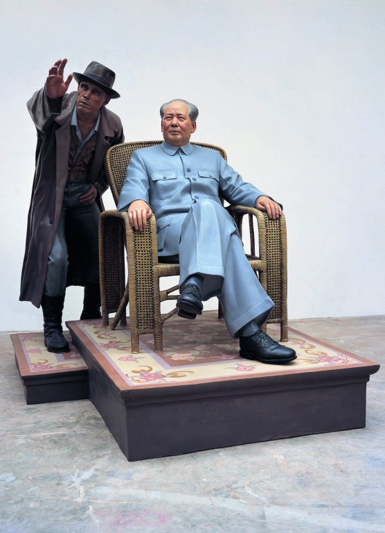 Li Zhanyang: Rent-Rent Collection Yard-History Observed- Joseph Beuys & Mao Zedong, 2007. Fiberglass, resin and paint. 190,5 x 162,5 x 206 cm. Rubell Family Collection, Miami. Part of the “Beg Borrow and Steal” exhibition.
