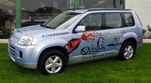 Null-Emissions-Auto bewirbt Null-Zucker-Limonade 