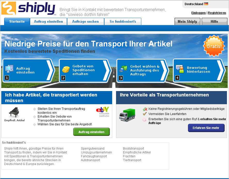 Online-Transportmarktplatz führt Spediteur zu Kunden und umgekehrt