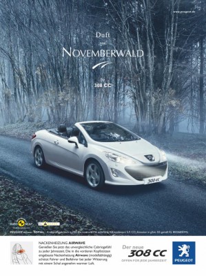 Peugeot-308-CC-Werbung mit dem 