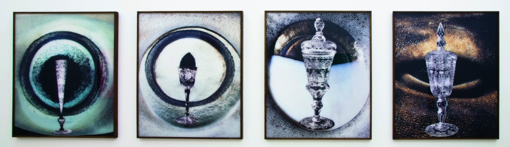 Sterling Ruby: Eyes Staring at Etched Glass, 2005. Four lambda prints with Plexiglas mount. Each: 142,2 x 121,9 cm. Rubell Family Collection, Miami. Part of the “Beg Borrow and Steal” exhibition.