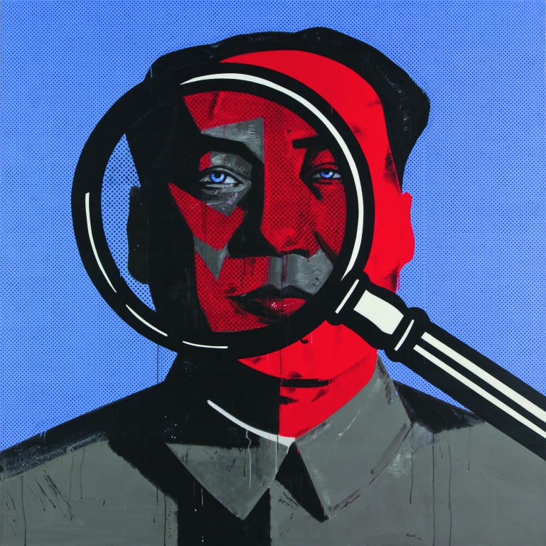 Wang Ziwei: Hopeless (Maos Loop), 2007. Acrylic on canvas. 180 x 180 cm. Rubell Family Collection, Miami. Part of the “Beg Borrow and Steal” exhibition.