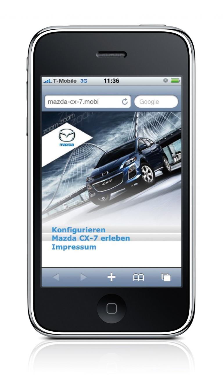 Website für den Mazda CX-7 per Handy abrufbar