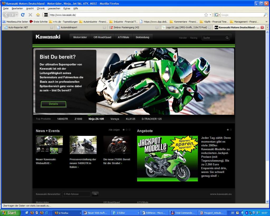  Kawasaki mit neuem Web-Auftritt