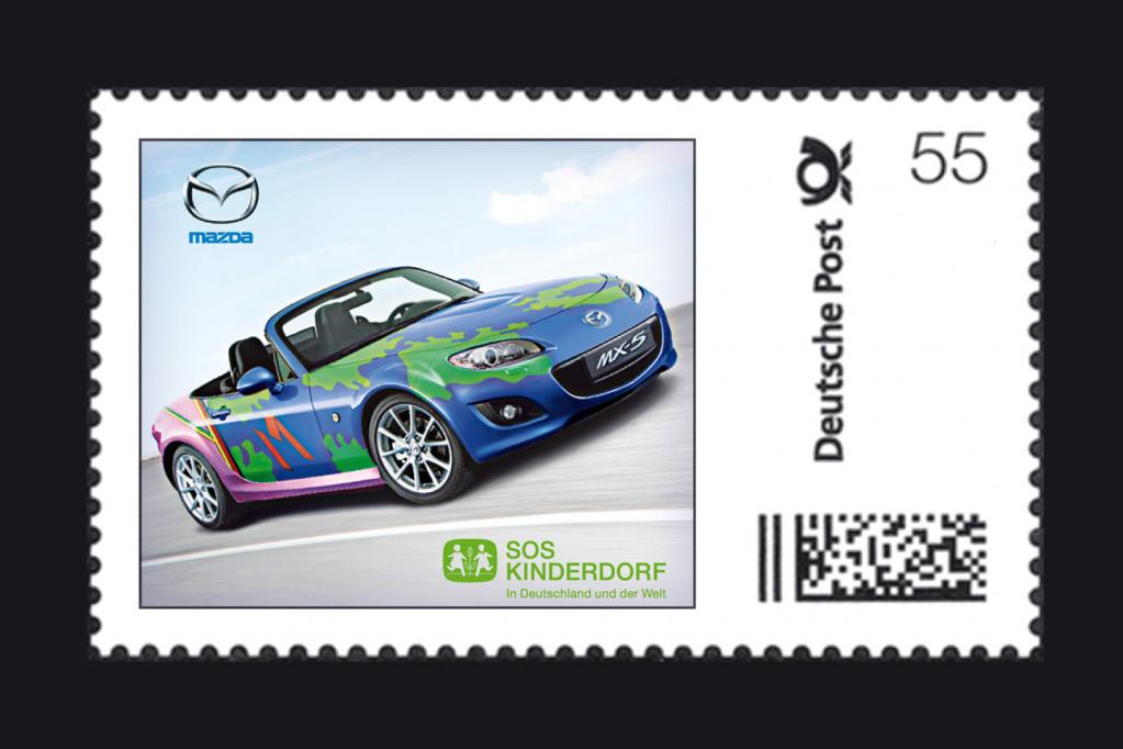 Bemalter Mazda MX-5 ziert Sonderbriefmarke 