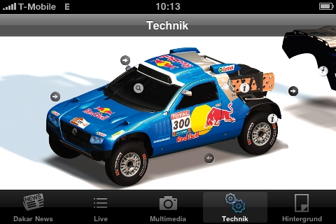 Dakar 2010: Volkswagen holt die Rallye aufs iPhone