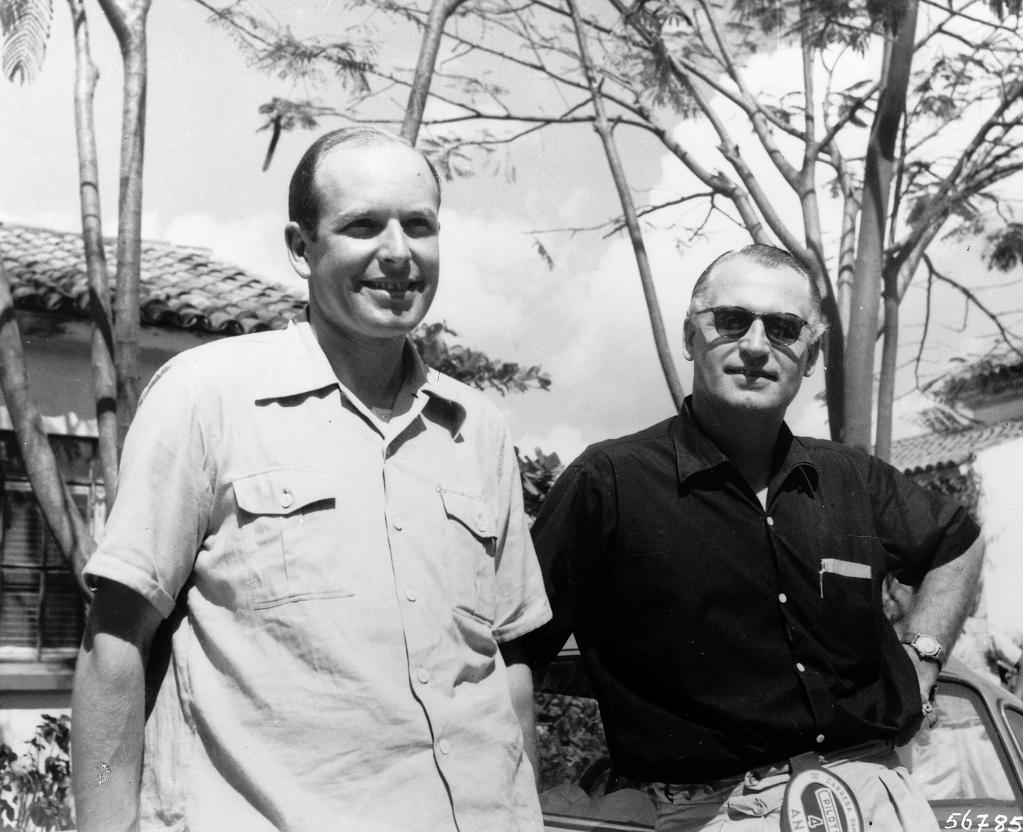 III. Carrera Panamericana Mexico, 1952: Das siegreiche Team Hans Klenk (links) und Karl Kling auf Mercedes-Benz 300 SL (Baureihe W 194).