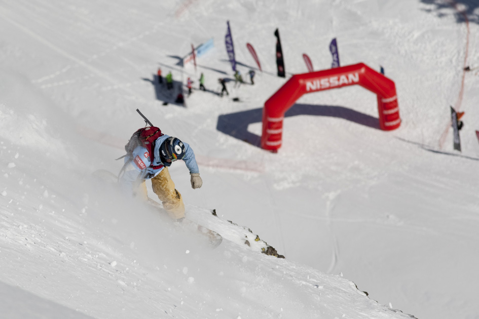 Action bei der Freeride World Tour 2010.