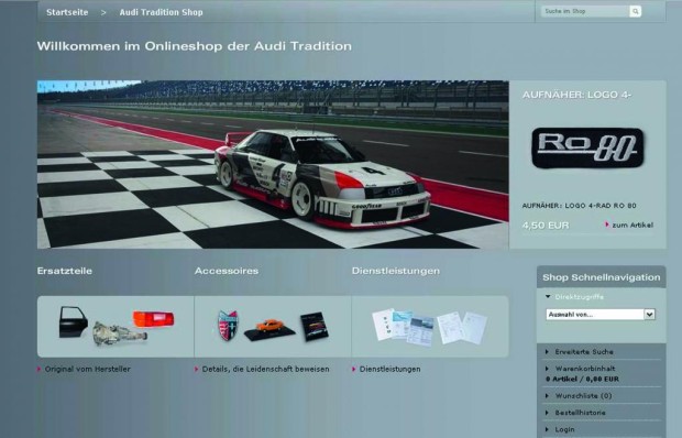 Audi richtet Onlineshop für alte Ersatzteile ein