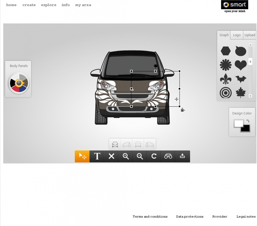 Designt wird mit Hilfe des Design-Konfigurators