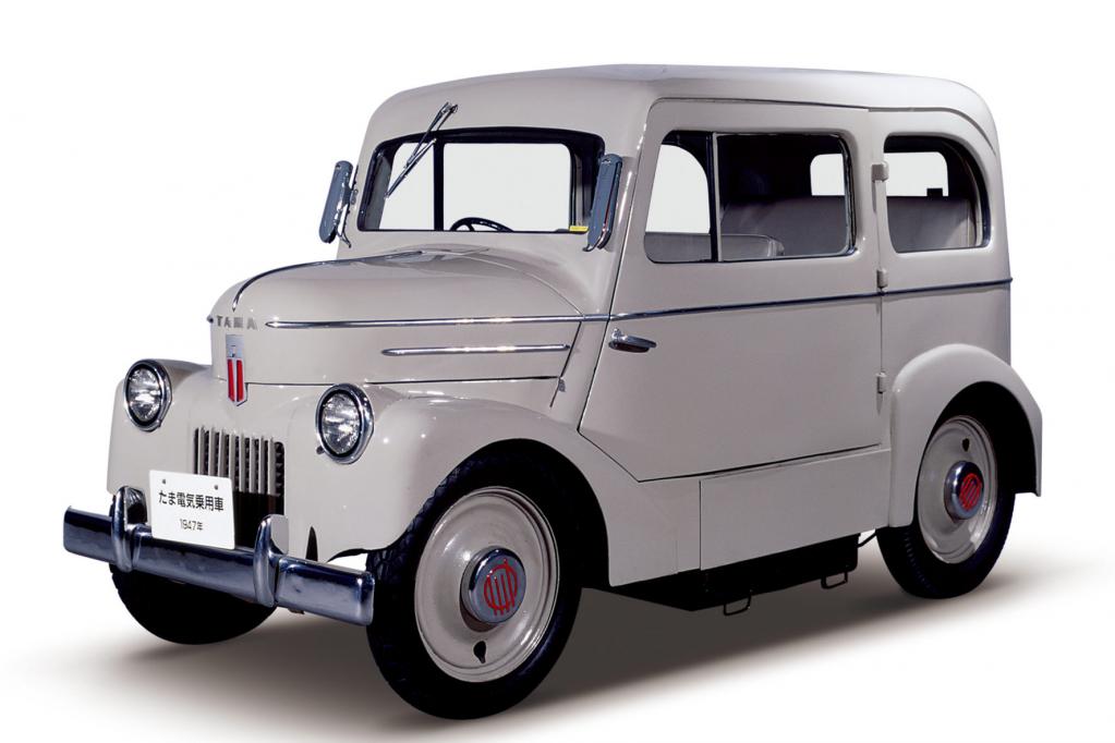 Japanische Briefmarken zeigen Elektroautos 