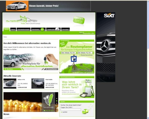 Internetportal rund um alternative Antriebe 