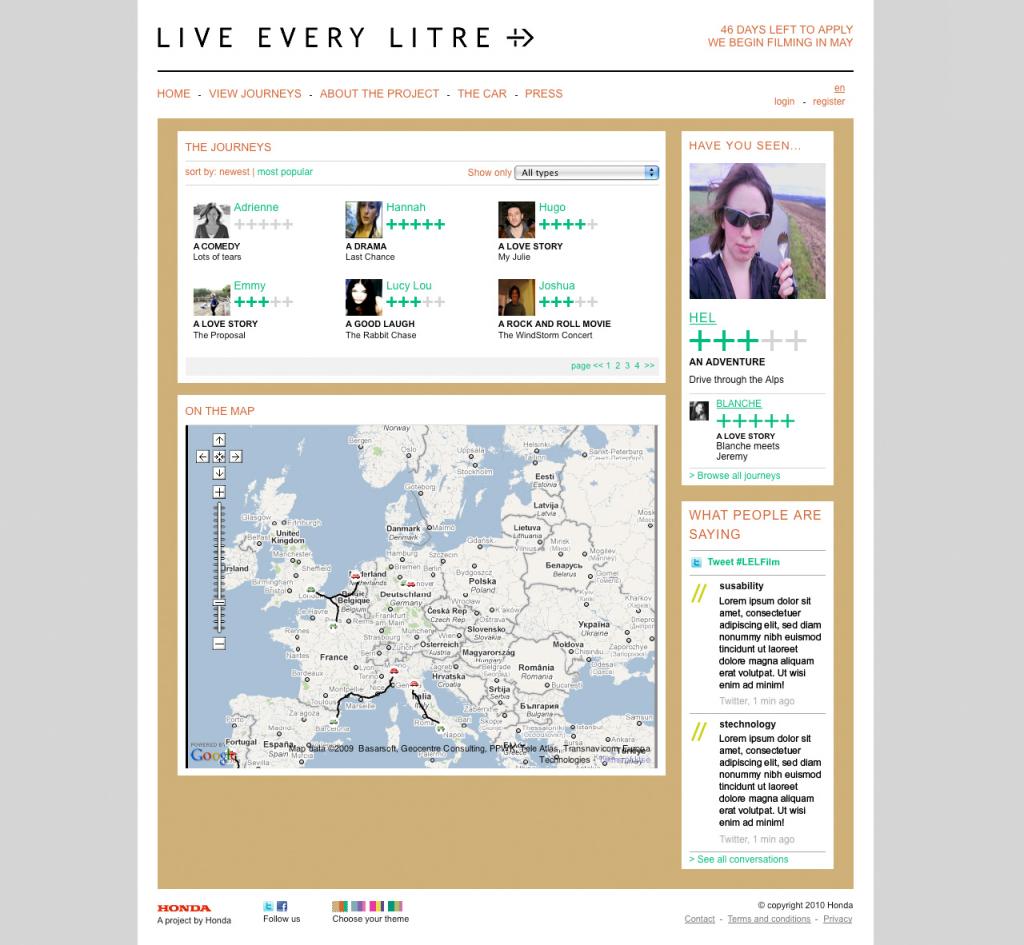Live Every Litre website