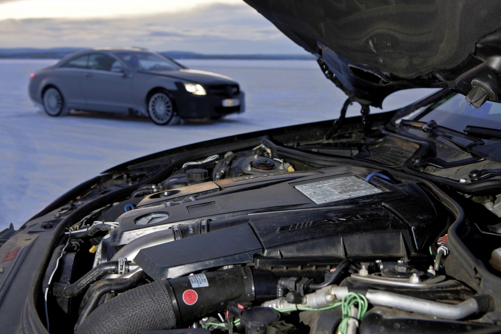 5,5-Liter-V8-Biturbomotor von Mercedes-Benz AMG: Wintererprobung in Nordschweden.