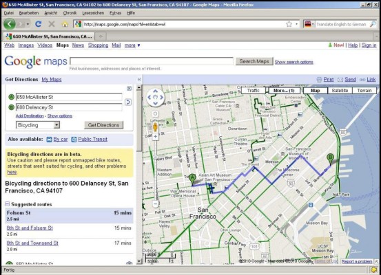 Google mit Online-Routenplaner für Radfahrer 
