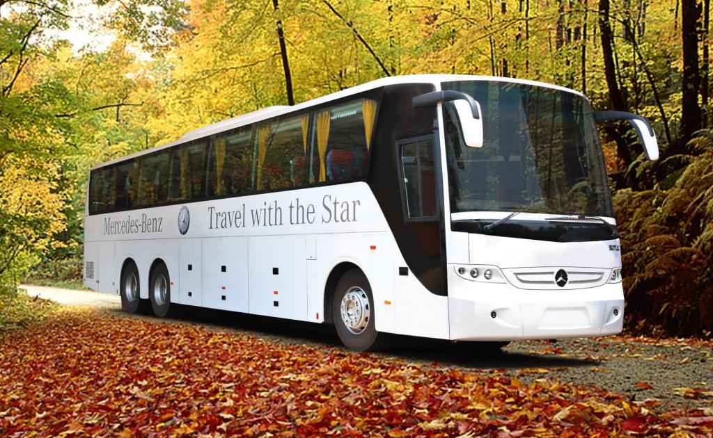Neuer Reisebus auf Mercedes-Benz-Chassis und Aufbau von Sutlej Motors.