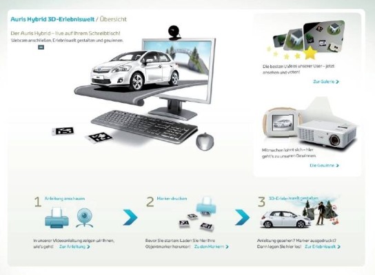 Probefahrt mit dem Toyota Auris Hybrid in 3D