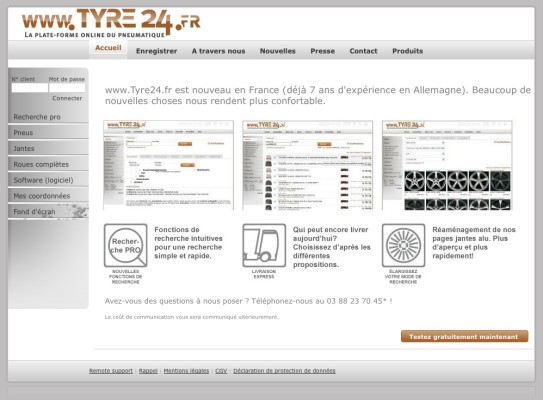 Tyre24 jetzt auch in Frankreich