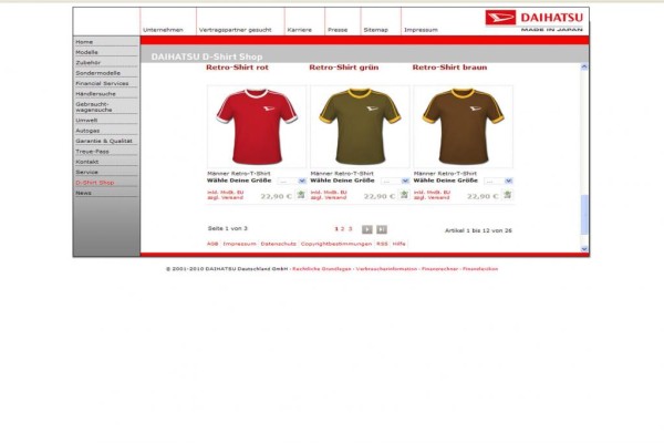 T-Shirts mit Daihatsu-Markenemblem 