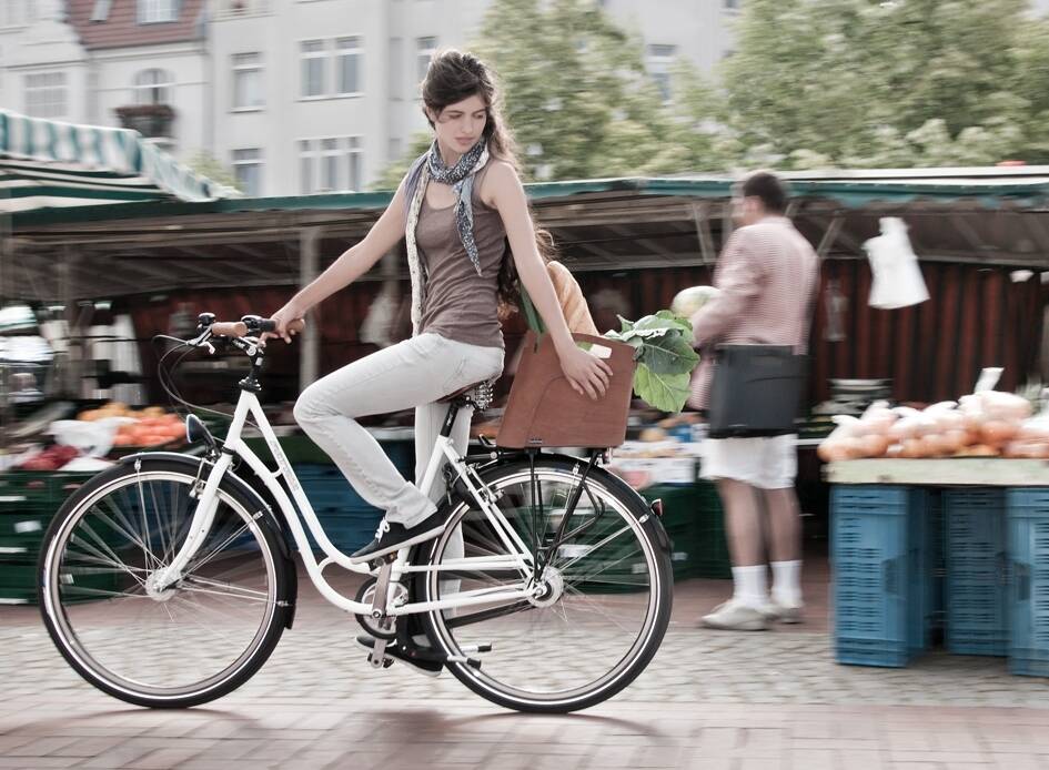 Attraktive Alternative zum herkömmlichen Fahrradkorb. 