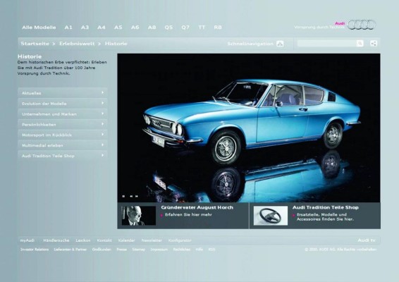 Audi Tradition präsentiert neuen Internetauftritt