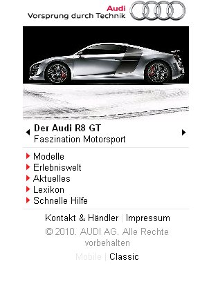 Audi hat Portal für Handys eingerichtet